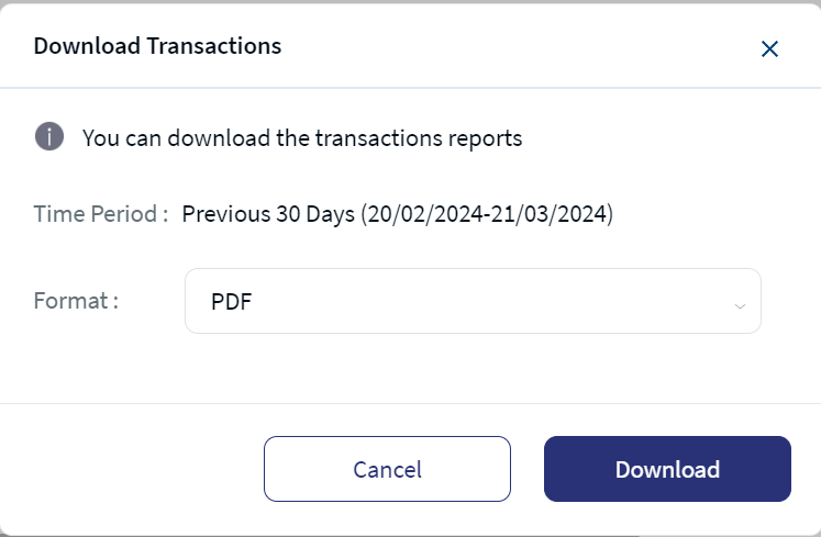 Transactions Download Format